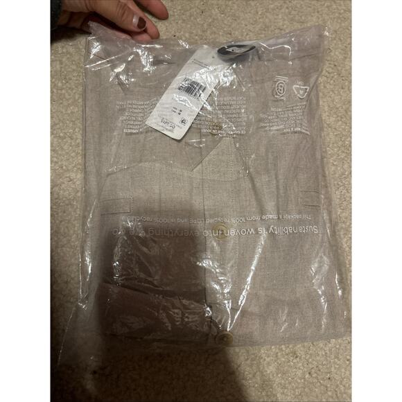 Eileen Fisher V-Neck Button Down Organic Linen Vest Minimalist Modern Sz M NWT - Picture 4 of 6